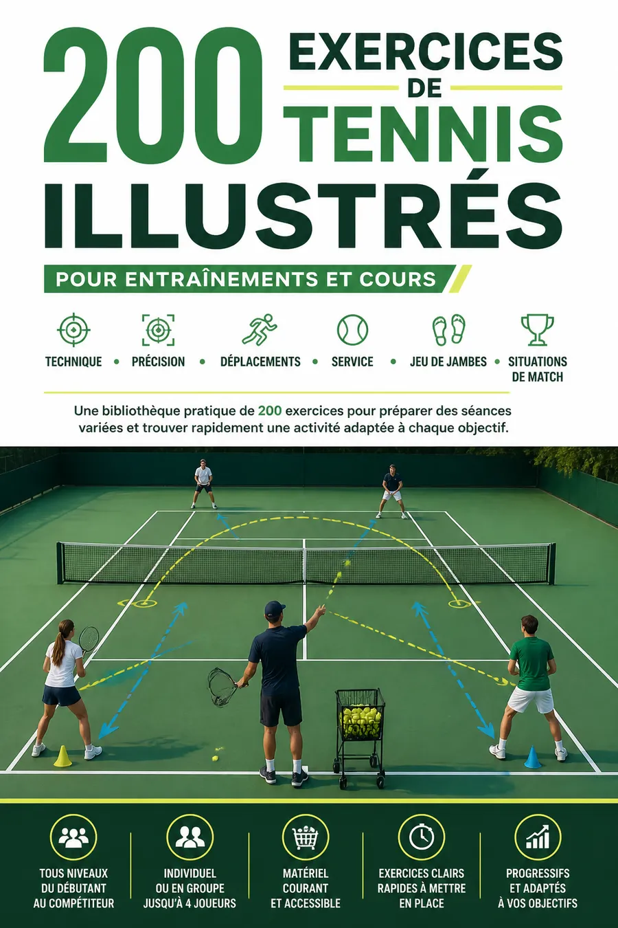 Page illustrée du guide de tennis 1